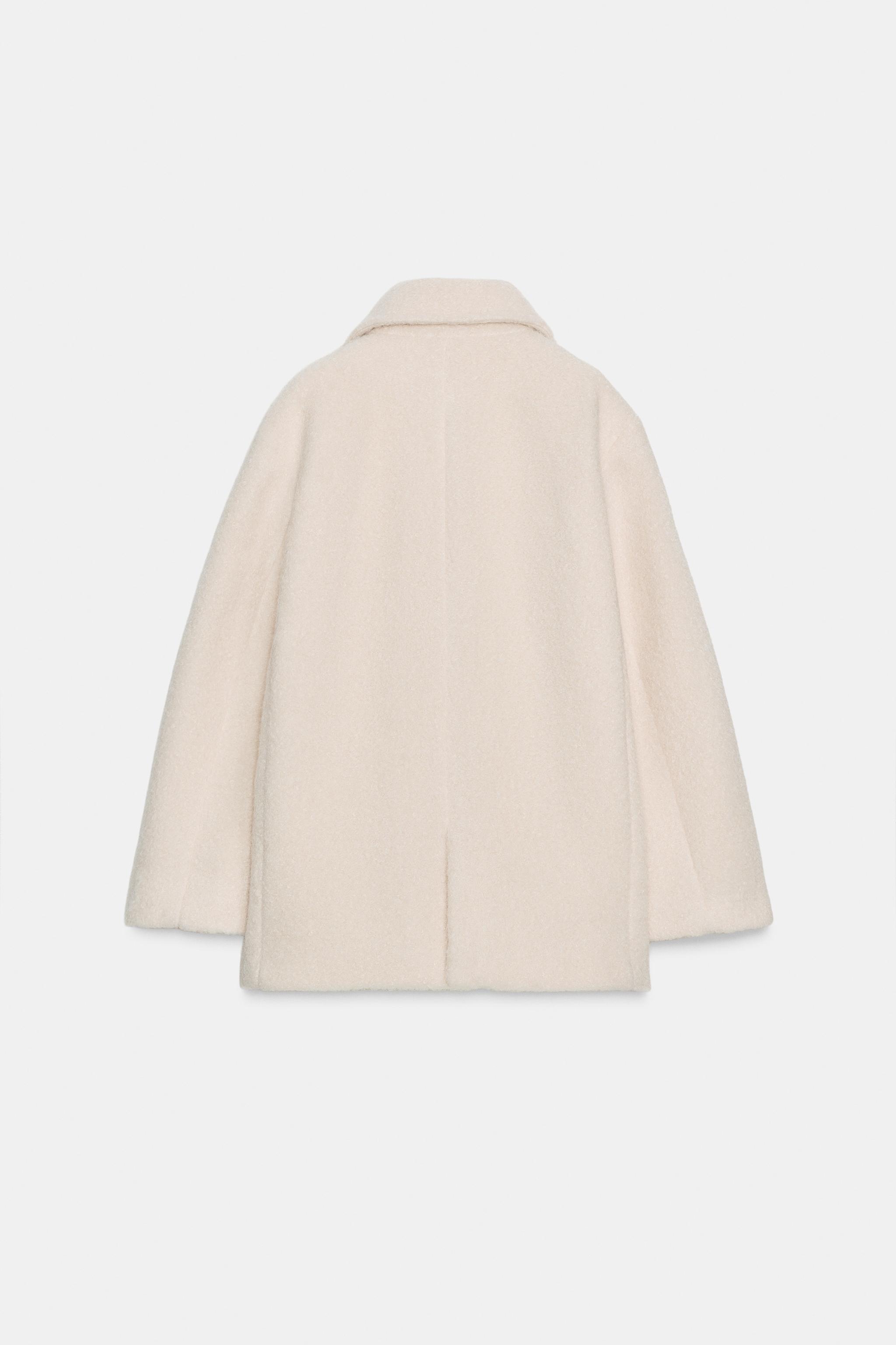 MANTEAU MI-LONG À BOUTONNAGE CROISÉ BOUCLÉ